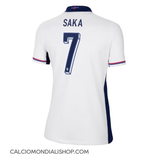 Maglie da calcio Inghilterra Bukayo Saka #7 Prima Maglia Femminile Europei 2024 Manica Corta